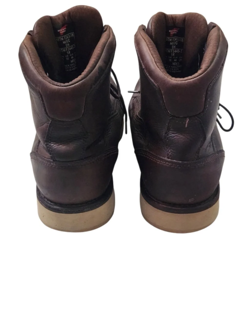 Red Wing Shoes Brown Leather Work Boots with Tan Sole